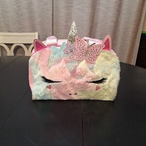 Unicorn Plush Kids Bag - Pink and Silver
